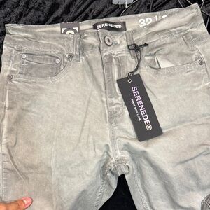 Serenede Men's Slim Fit Gray Jeans With Pockets